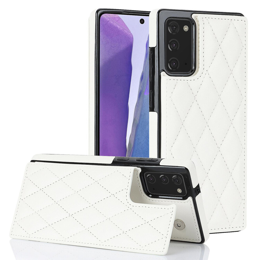 Samsung Note20 Case, Pu Leather Flip Cover Magnetic Closure Wallet Card Slots Stand Case: White 8311384301280