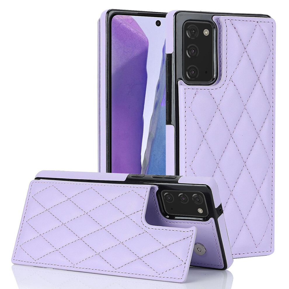 Samsung Note20 Case, Pu Leather Flip Cover Magnetic Closure Wallet Card Slots Stand Case: Purple 8311384301259