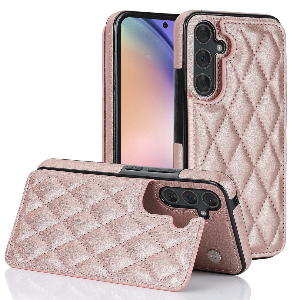 Samsung A14 4G 5G Case, Pu Leather Flip Cover Magnetic Closure Wallet Card Slots Stand Case:rose Gold 3472763134808