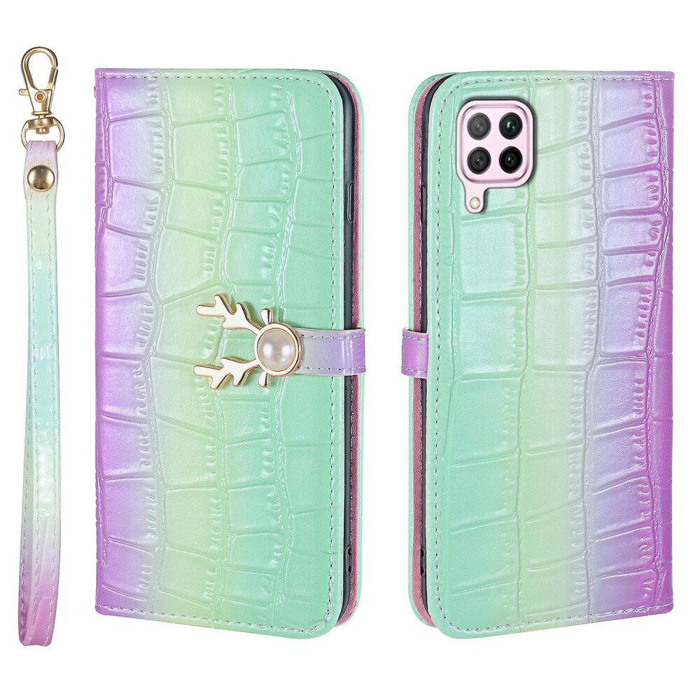 Compatible Huawei P40 Lite Phone Case With Strap:gradient Green 3654584404227
