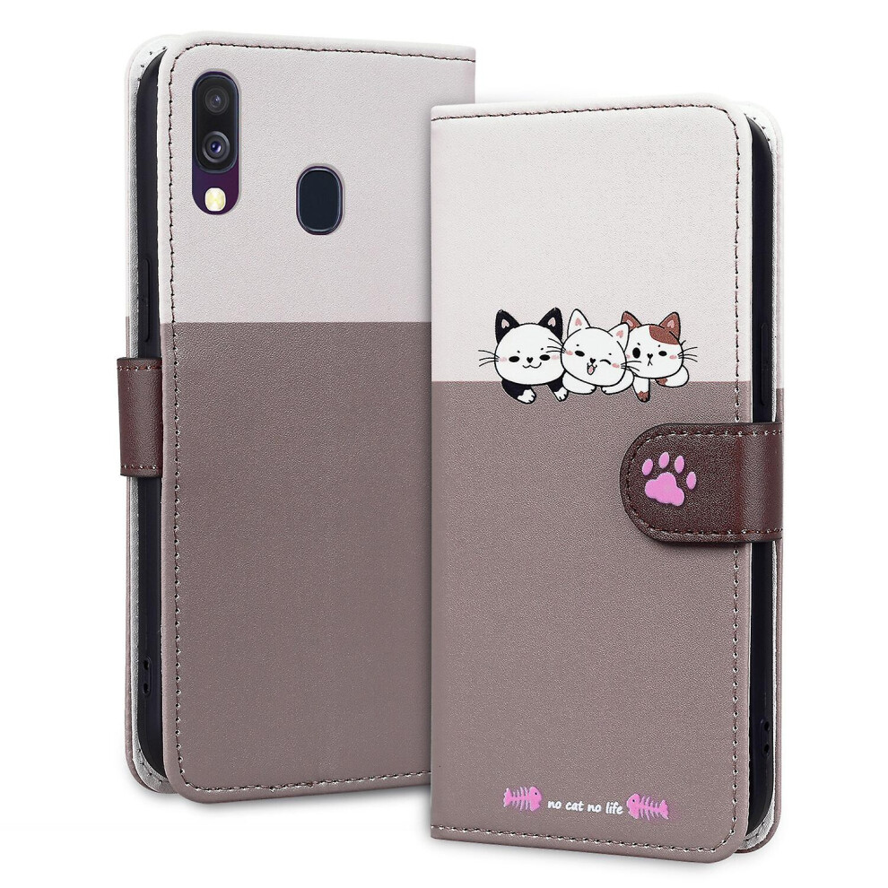 Compatible Samsung A40 Wallet Case,3 Credit Card Slot Id Card Holder,Pu Leather Flip Case With Strap: Pink 4908972321108