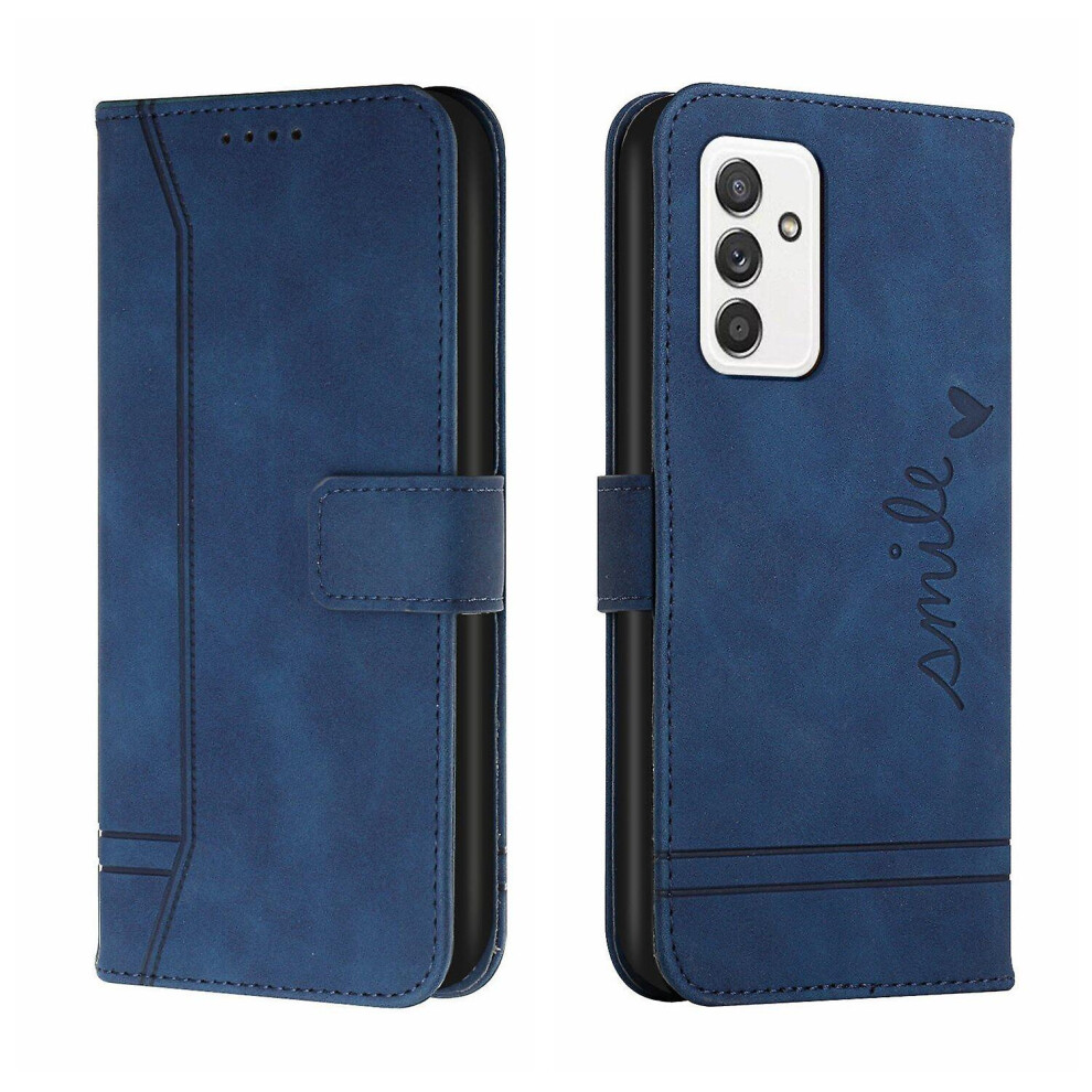 Leather Magnetic Closure Case With Flip Wallet Stand Function Cover Compatible Samsung Galaxy A82 5G: Blue 3785934257689