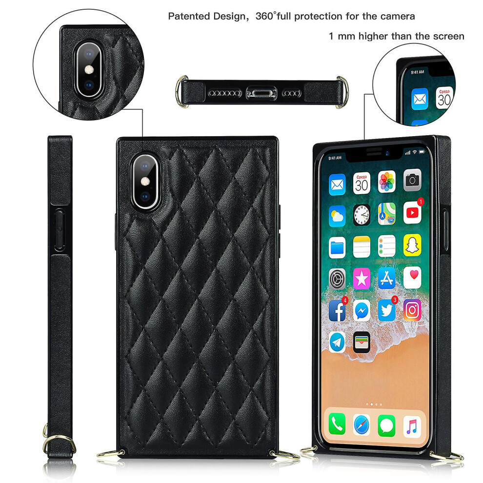 Cross Body Lanyard Cover Compatible Iphone X Xs Case: Black 4574221284694