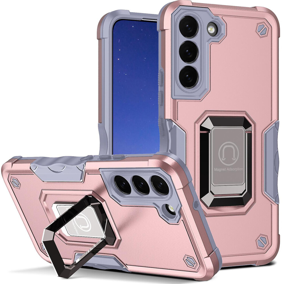 Case Compatible Samsung S23 Shockproof Magnetic With Ring Holder:rose Gold 355818194244