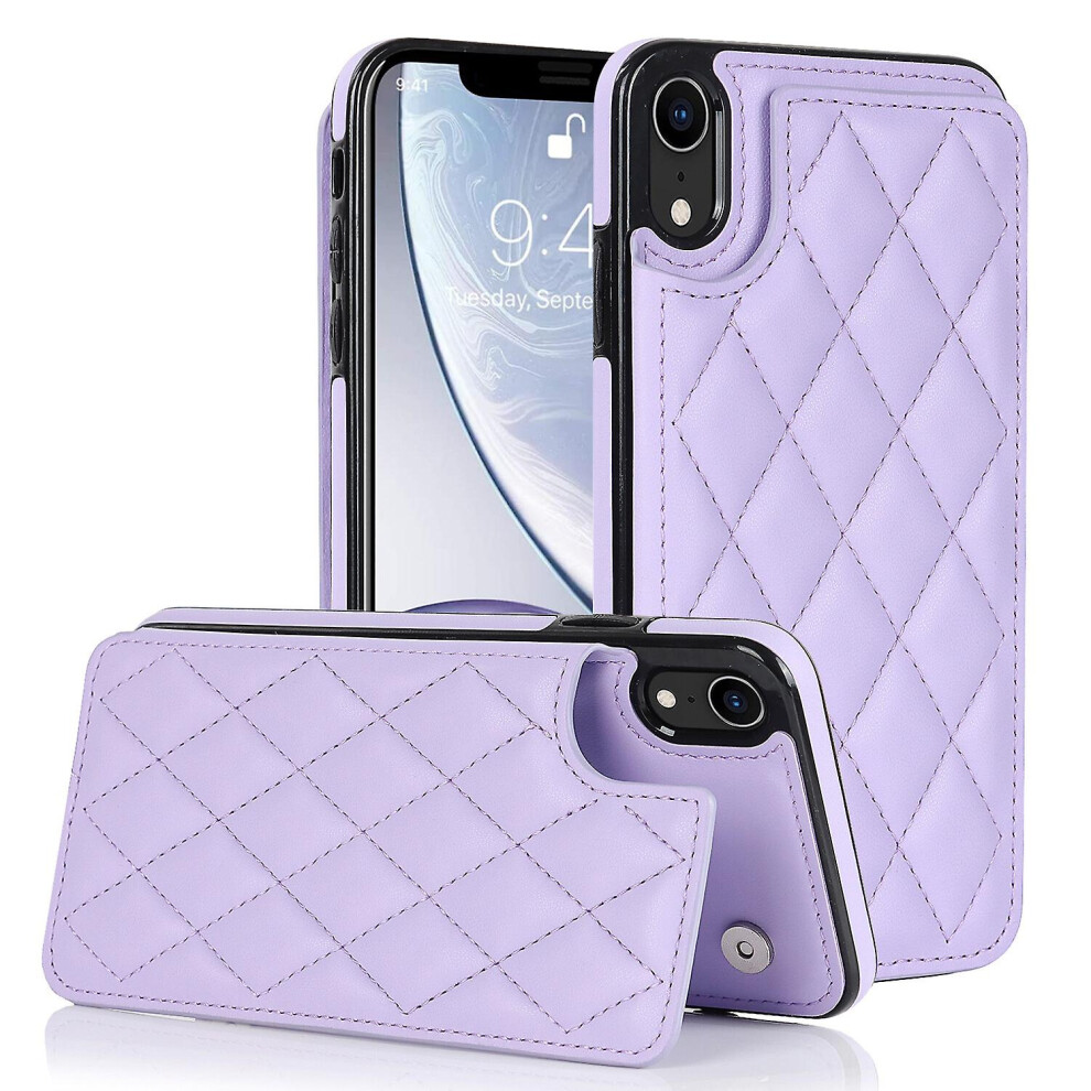 Iphone Xr Case, Pu Leather Flip Cover Magnetic Closure Wallet Card Slots Stand Case: Purple 3468205150796
