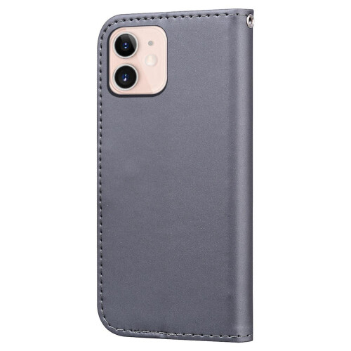 compatible iPhone12 Mini Case Leather Wallet Flip Phone Case:Gray 2