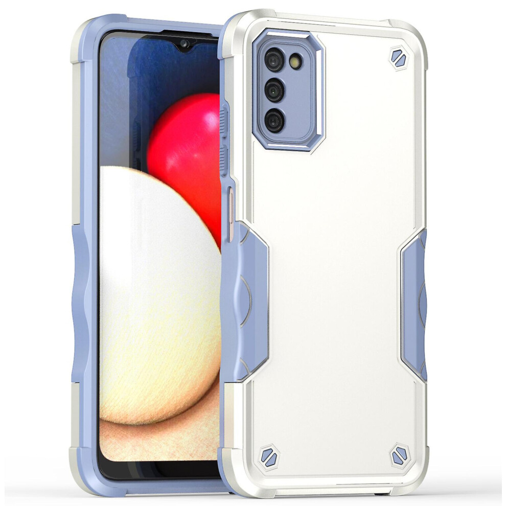Compatible Samsung A03s Case, Heavy Duty Dual Layer Slim Shockproof Cover: White 8311384301495