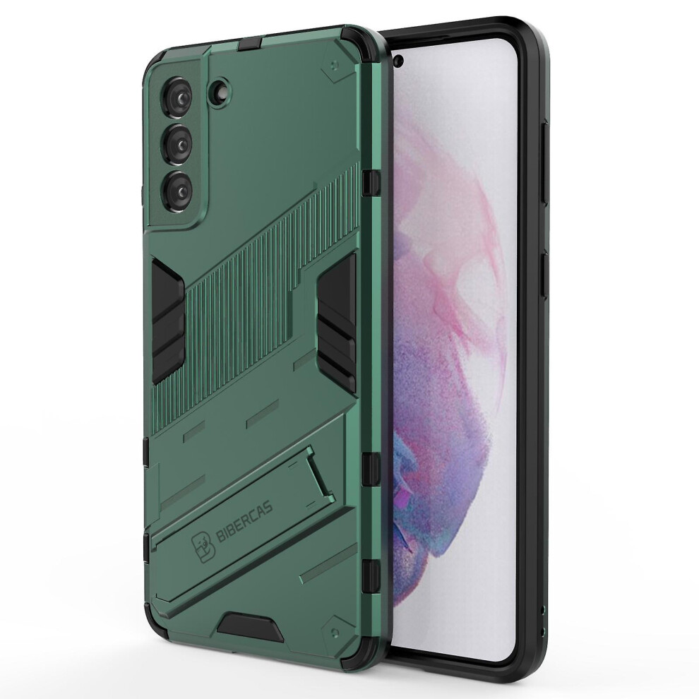 Slim Case Compatible Samsung S21 Plus 5G Shockproof Dual-Layer Stand Cover: Green 7903075316270