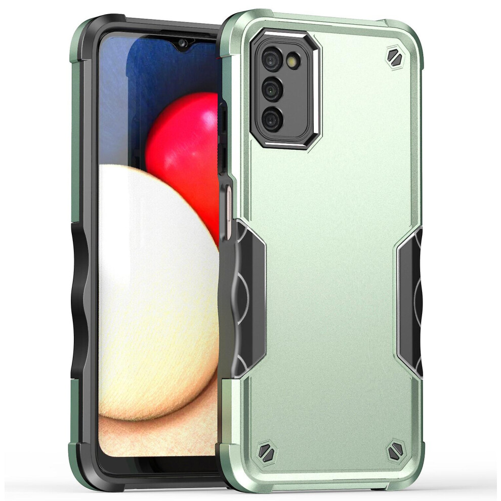 Compatible Samsung A03s Case, Heavy Duty Dual Layer Slim Shockproof Cover: Green 8311384301440