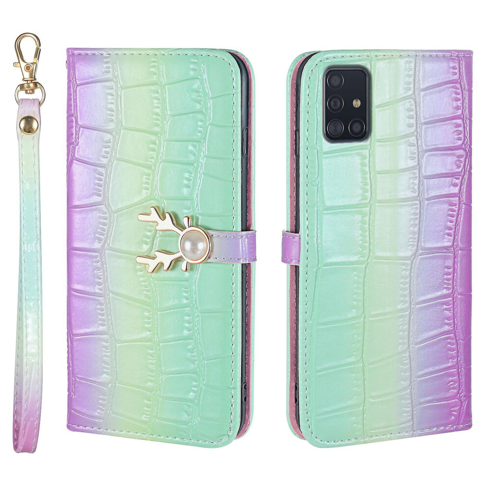 Compatible Samsung Galaxy A51 5G Phone Case With Strap:gradient Green 4313913178336