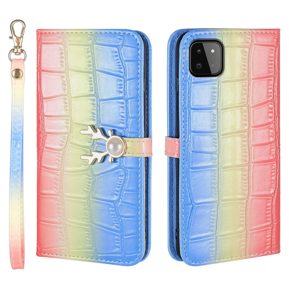 Compatible Samsung Galaxy A22 5G Phone Case With Strap:gradient Blue 3654584404166