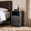 Living And Home Melamine-Faced MDF Bedside Table, Grey 1