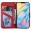 compatible iPhone12 Mini Case Leather Wallet Flip Phone Case:Red 4