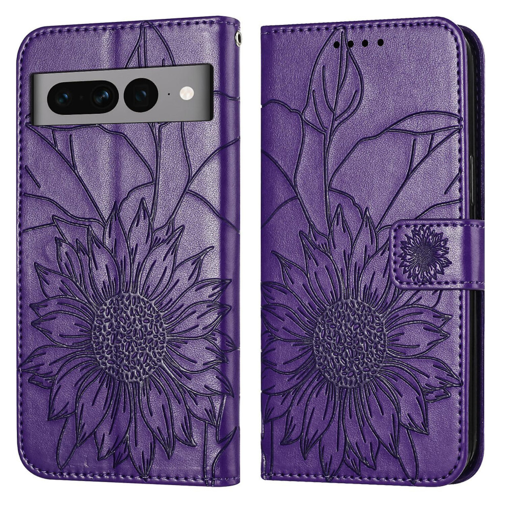 Compatible Google Pixel 7 Pro Wallet Case,3 Credit Card Slot Id Card Holder,Pu Leather Flip Case:dark Purple 3386850279344