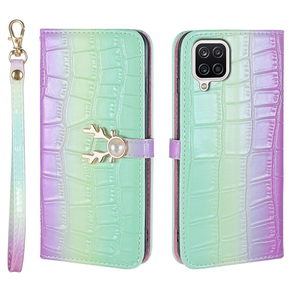 Compatible Samsung Galaxy A22 4G Phone Case With Strap:gradient Green 4906754171231