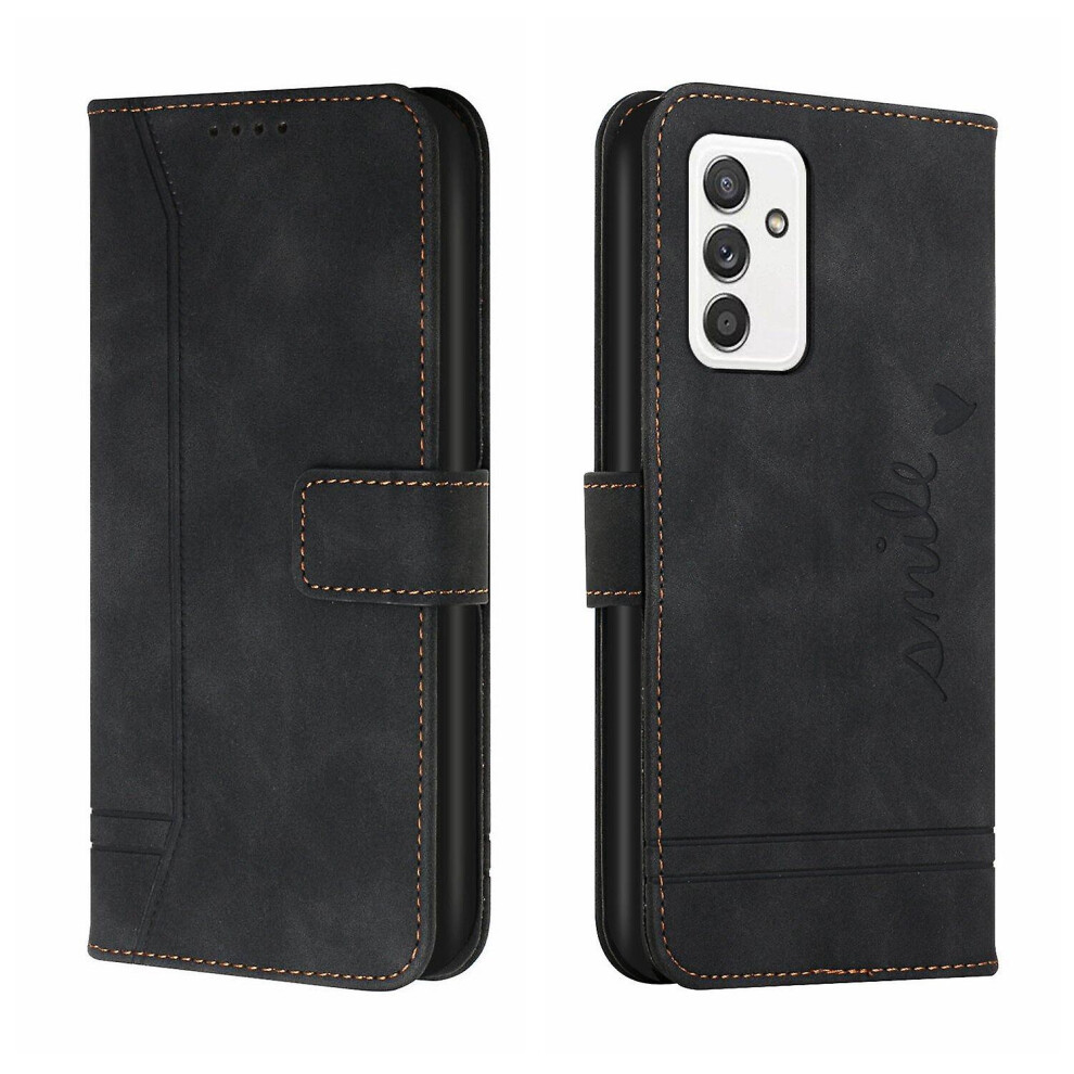 Leather Magnetic Closure Case With Flip Wallet Stand Function Cover Compatible Samsung Galaxy A82 5G: Black 3785934257672