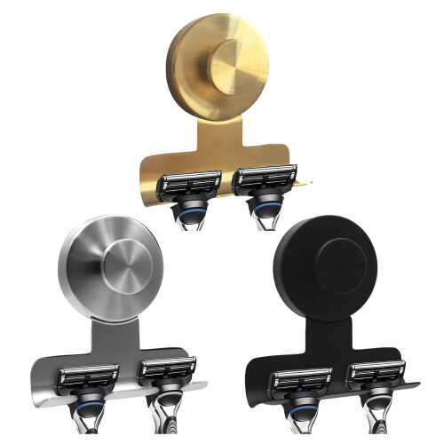 Stainless Steel Shower Shelf With Multi Hook Designs Space-Gold 1