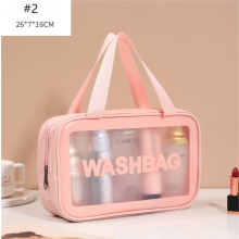 Transparent PVC Cosmetic Bag, Large Clear Toiletry Bag, Waterproof Wash Bag