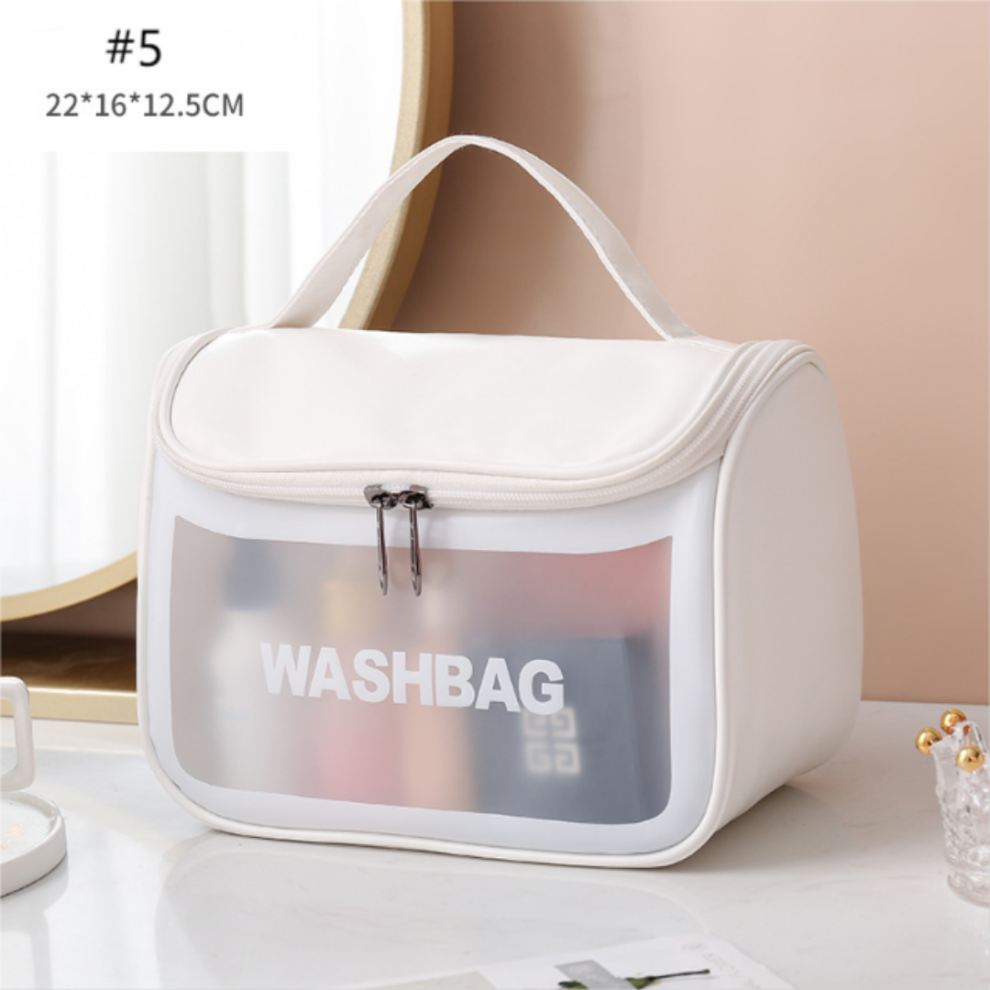 White Transparent Pvc Cosmetic Bag, Large Clear Toiletry Bag, Waterproof Wash Bag
