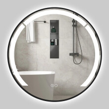 Miroir de salle de bain rond LED de 60 cm avec fonction antibuée