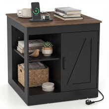 Table de chevet avec station de recharge et étagère réglable