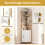 Corner Shelf with Storage, 180 cm, 5-Tier, White 4