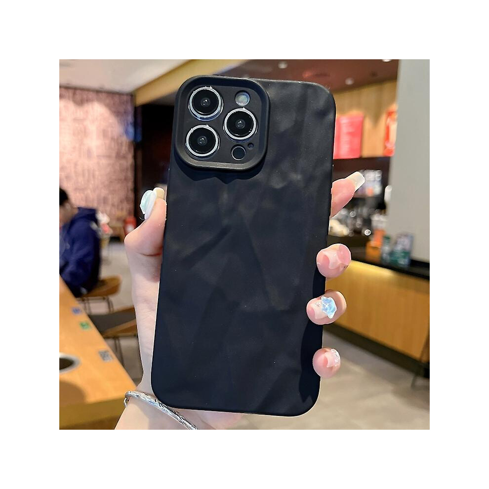 Compatible Iphone Xr Frosted Wrinkles Texture Tpu Phone Case: Black 7779546287581