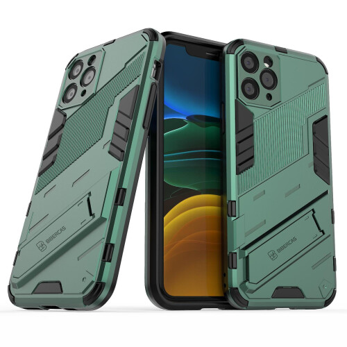 Slim Case compatible iPhone11 Pro Shockproof Dual-Layer Stand Cover:Green