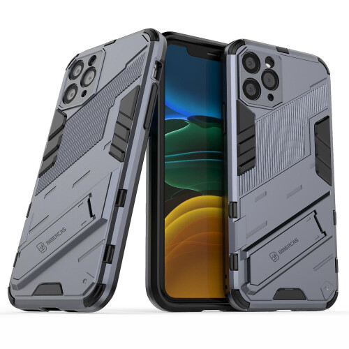Slim Case compatible iPhone11 Pro Shockproof Dual-Layer Stand Cover:Grey