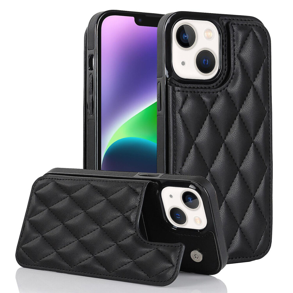 Iphone 13 Mini Case, Pu Leather Flip Cover Magnetic Closure Wallet Card Slots Stand Case: Black 7666146107350