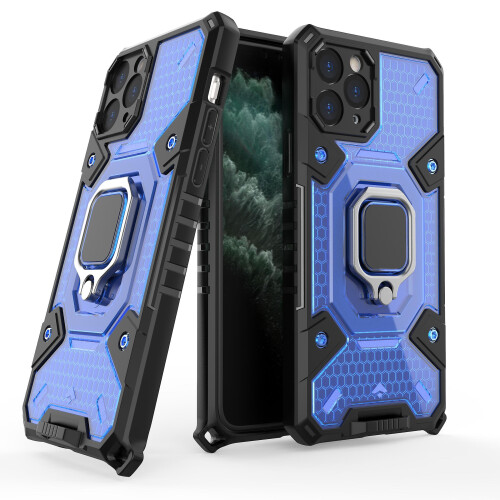 compatible iPhone11 Pro Phone Case With Ring Holder Kickstand:Blue
