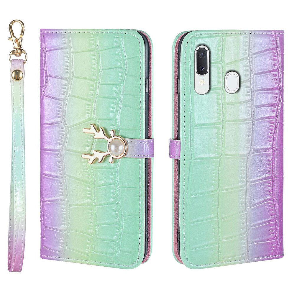 Compatible Samsung Galaxy A40 Phone Case With Strap:gradient Green 7306622294197
