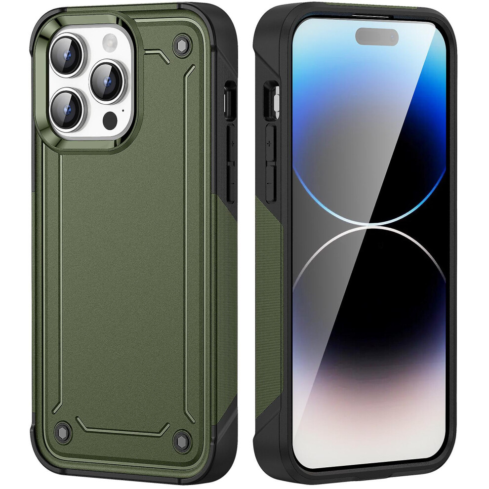 Shockproof Phone Case Compatible Iphone 15 Pro: Green 3512009380832