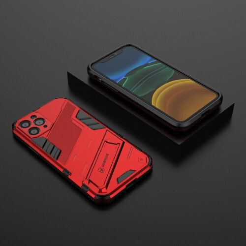 Slim Case compatible iPhone11 Pro Shockproof Dual-Layer Stand Cover:Red 1