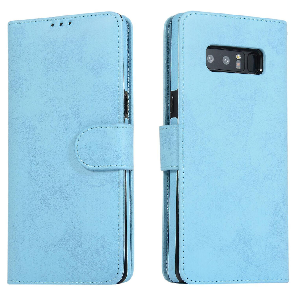 Samsung Note8 Case, Card Slots Retro Leather Wallet Shockproof Flip Cover Magnetic Closure Bookstyle Stand Case:light Blue 7306622294265