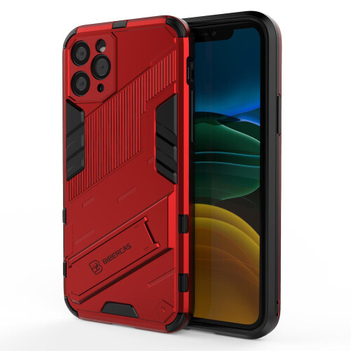 Slim Case compatible iPhone11 Pro Shockproof Dual-Layer Stand Cover:Red 2