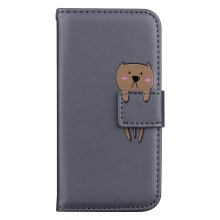 compatible iPhone12 Case Leather Wallet Flip Phone Case:Gray