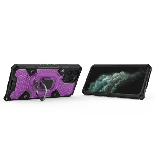 compatible iPhone11 Pro Phone Case With Ring Holder Kickstand:Purple 1