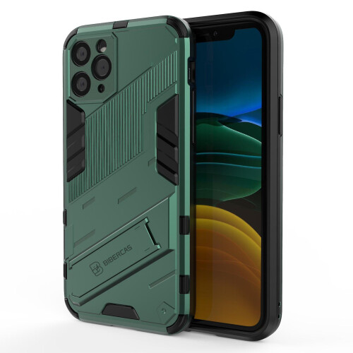 Slim Case compatible iPhone11 Pro Shockproof Dual-Layer Stand Cover:Green 2