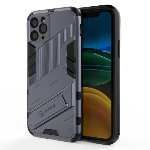 Slim Case compatible iPhone11 Pro Shockproof Dual-Layer Stand Cover:Grey 2