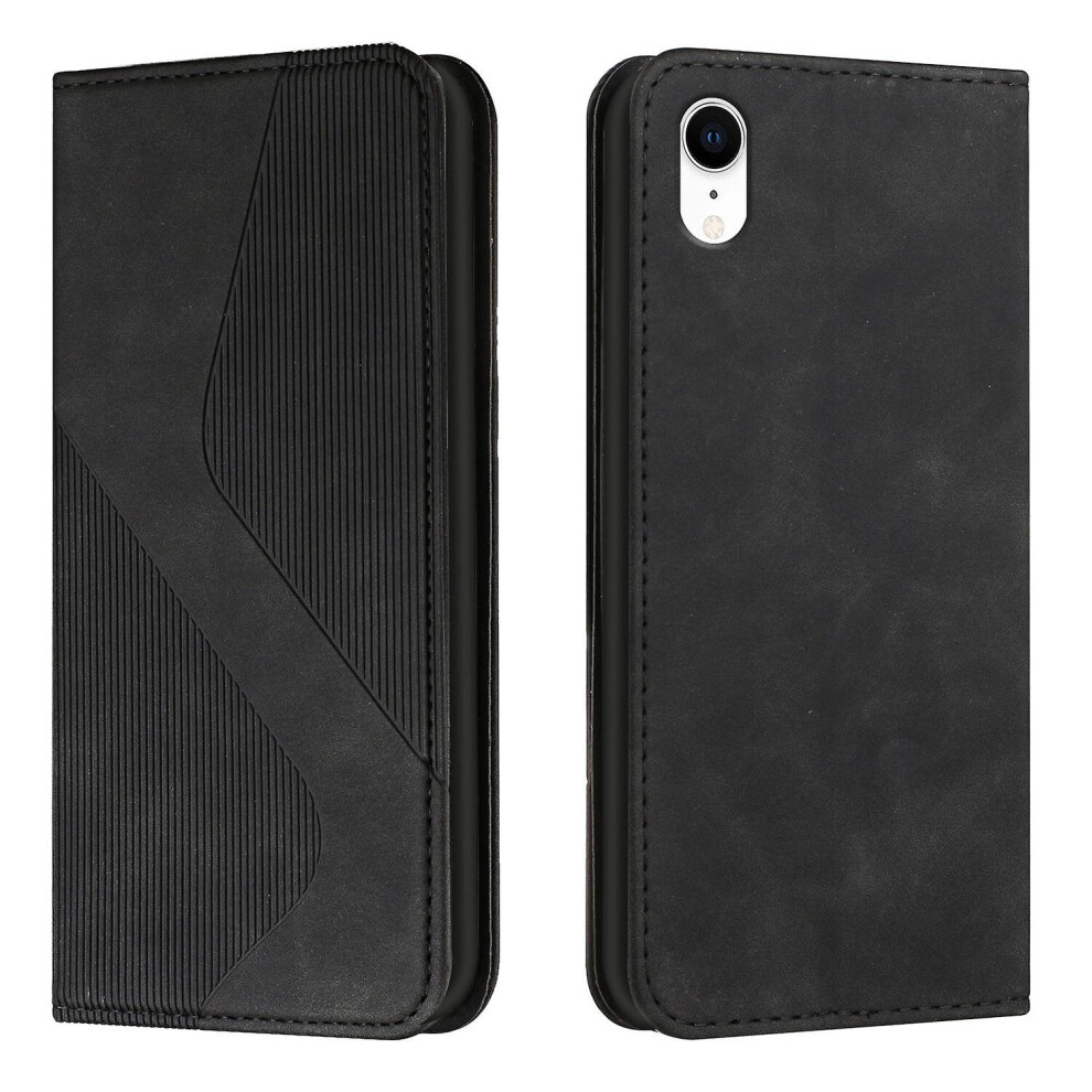 Iphone Xr Case, Pu Leather Flip Cover Magnetic Closure Wallet Card Slots Stand Case: Black 5421786258136