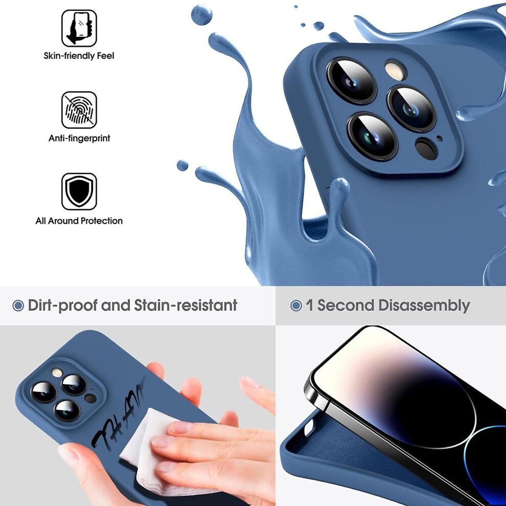 Compatible Iphone 15 Plus Microfiber Liquid Silicone Shockproof Phone Case: Blue 3748264226138