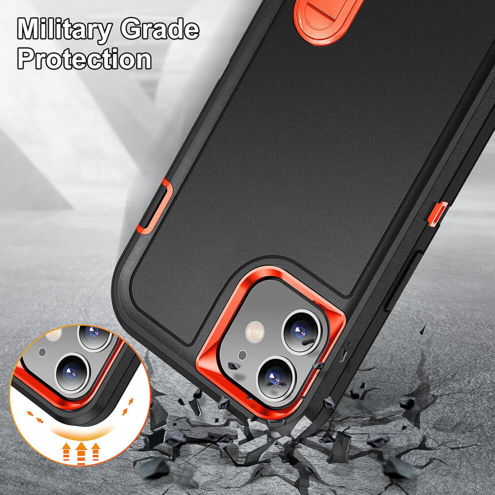 Shockproof Protective Iphone 11 With Stand:- Black/Orange 3403292163878