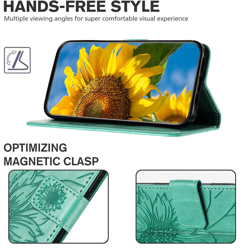 Compatible Samsung Galaxy A40 Wallet Case,3 Credit Card Slot Id Card Holder,Pu Leather Flip Case: Green 3333213184227