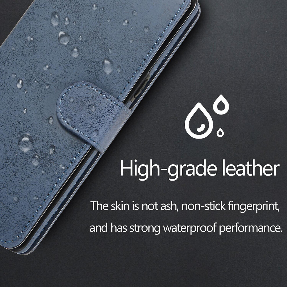 Samsung Note8 Case, Card Slots Retro Leather Wallet Shockproof Flip Cover Magnetic Closure Bookstyle Stand Case: Blue 7306622294241