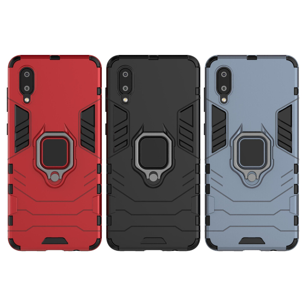 Shockproof Magnetic With Ring Stand Cover Case Compatible Samsung Galaxy A02 M02: Red 7306622294463