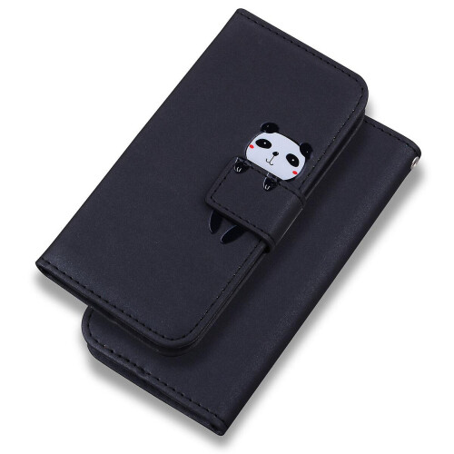 compatible iPhone12 Case Leather Wallet Flip Phone Case:Black