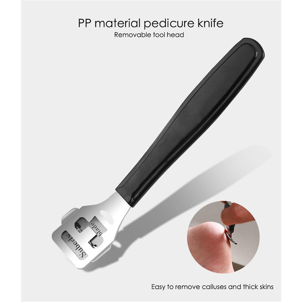 Stainless Pedicure Set Peeling And Exfoliating Calluses Foot Scrubbing Brush:10 Pcs 3215681116453