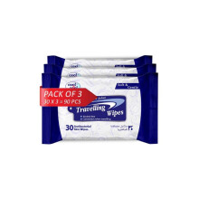 Cool & Cool Travelling Wipes 30 Sheets Blue | Hygiene Wipes, Refreshing Wipes, Antibacterial Wipes - (Pack of 3)