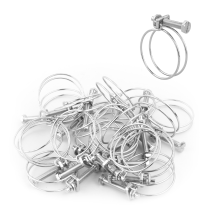 (Pack of 20) KCT 36-40mm Double Wire Adjustable Hose Clips Pipe Screw Clamps
